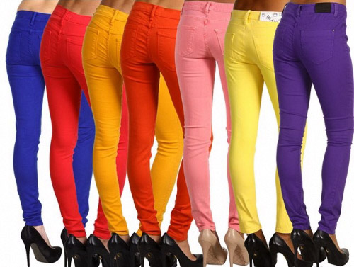пошив разноцветных джинсов
